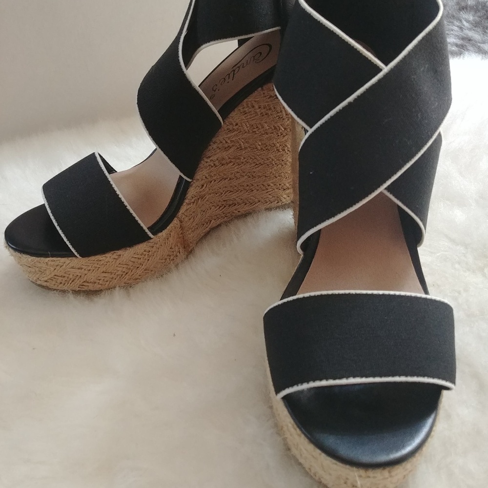 New Candie's Black Wedges 7.5 w/ Box